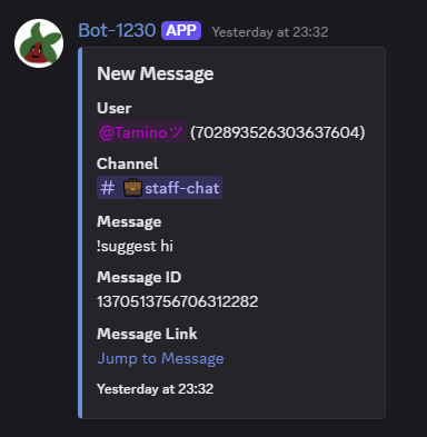 Message Deleted Example