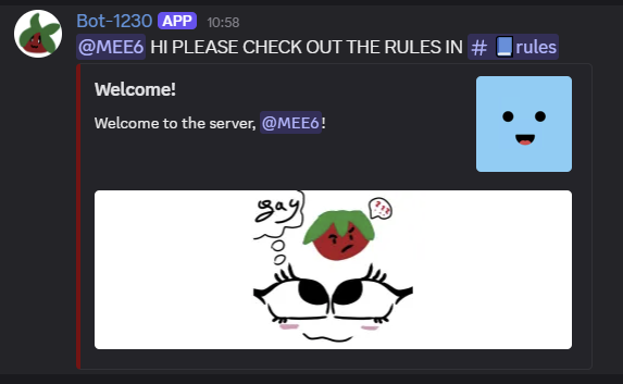 Welcome Command Example